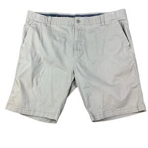 Iron Flex Chino Shorts Flat Front Tan Sz 40